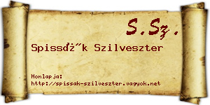 Spissák Szilveszter névjegykártya
