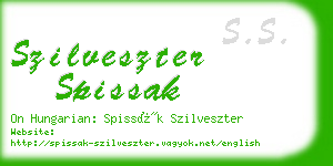 szilveszter spissak business card